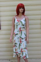 Nwt Two Palms Hawaiian Tropical Sheath Dress Womens Large Knee Length Ruffle Hem - £11.96 GBP