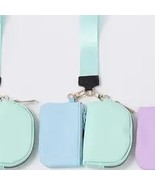 Double Dual Nylon Pouch Wallet Detachable Wristlet Aqua Light Blue - €20,44 EUR