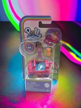 Polly pocket doll Pink mini car girl cat new set Metal Car - £10.91 GBP