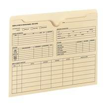 Smead Employee Record File Jacket, Reinforced Straight-Cut Tab, Flat-No ... - £34.75 GBP