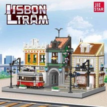 Lisbon Tram Station DIY Models Building Blocks Sets City Street MOC Bricks Toys - £120.16 GBP