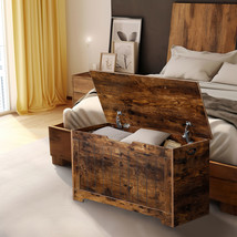 Wooden Chest Trunk Bedroom Large Box Blanket Books Shoes Toys Storage, B... - £77.08 GBP
