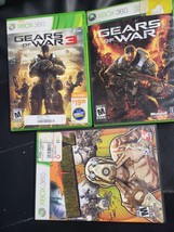 Lot Of 3: Gears Of War + Gears Of War 3+ Borderlands 2 / Complete Xbox 360 - £7.42 GBP