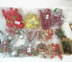 Variety Christmas Floral Sprigs Decor or Craft 9 Individually Wrapped Sp... - £14.95 GBP