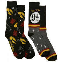 Harry Potter Platform 9 3/4 2-Pair Pack of Casual Crew Socks Multi-Color - £15.72 GBP
