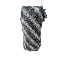 Forgotten Grace Black/White Snake Print Faux Wrap Skirt Pull On S NWT - $20.56