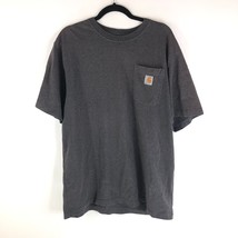 Carhartt Mens T Shirt Loose Fit Crew Neck Short Sleeve Pocket Gray L - $14.49