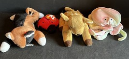 Lot Of 4 Late 1990’s Beanie Babies Cat/Lady Bug/ Dear/Octopus All Good Shape - £9.38 GBP