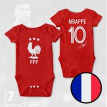 France Mbappe Champions 3 Stars FIFA World Cup Qatar 2022 Red Baby Bodysuit  - £21.22 GBP