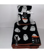 Caro 4 Piece Cotton Bath Towel Set Halloween Black Orange White Raised G... - €72,18 EUR