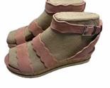 Mark Fisher Womens Pink Leather Wedge Sandals NIB Size 8.5 - £40.15 GBP