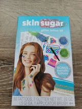 Savvi Skin Sugar, Glitter Tattoo Kit - 50 Tattoos &amp; 2 Glitter - Blue Box... - £11.05 GBP