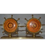 Vintage SWIFT &amp; ANDERSON Brass Ship&#39;s Nautical Thermometer and Barometer - £59.56 GBP