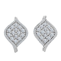 14K Oro Blanco Chapado 0.68CT Imitación Diamante Tuerca Pendientes Plata de Ley - $62.73