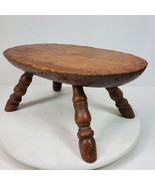 Antique Primitive Wood Stool ART 15x9x7 Inch Handmade - $139.32