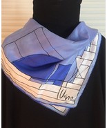 Vintage 60s Vera Neumann square silk scarf (Blue and white architectural) - £23.98 GBP