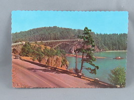 Vintage Postcard - Canoe and Deception Pass Bridges Washington - Dexter Press - £11.74 GBP
