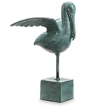 Cast Iron Blue Pelican with Outstretched Wings on Square Base by SPI-HOME - £55.15 GBP
