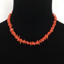 BRANCH CORAL choker necklace - dyed red bright beach nautical resort 17&quot; - £18.44 GBP