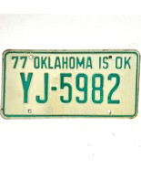 1977 United States Oklahoma Oklahoma County Passenger License Plate YJ-5982 - £14.04 GBP