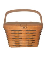 Vintage 1991 Longaberger Heartland Basket with Lid Used USA Handwoven - £22.97 GBP