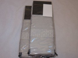 2 Donna Karan Essential Silky Stripe Standard Platinum Shams - £68.22 GBP