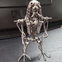 Handmade Scrap Metal Sculpture Folk Art - One Of A Kind - Predator Alien - $50.00