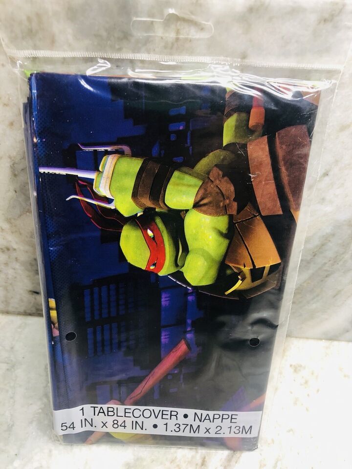 Ship N 24 Hours. New-Nickeloden Turtles Plastic Tablecover: 54x84in - $12.75