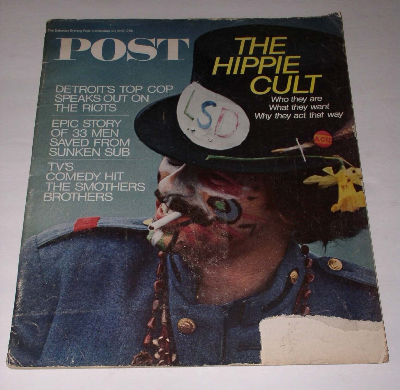 The Hippie Cult Saturday Evening Post Magtazine Vintage 1967 Counter Cul... - $14.99