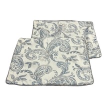 Waterford Fine Linens Pair of Paisley Pillow Shams Blue Silver 20x26 Early 2000s - €27,09 EUR