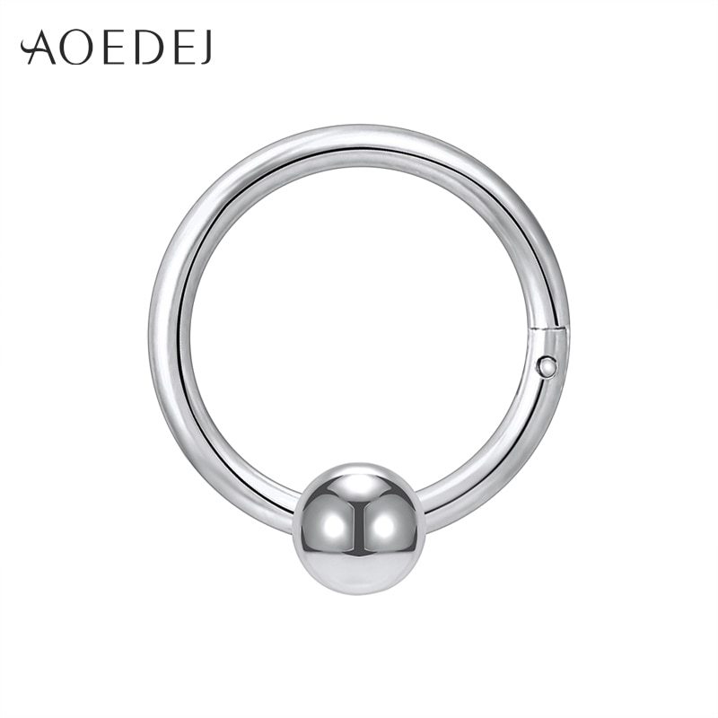 Primary image for AOEDEJ 16G Stainless Steel Cone Spiral Hinged Segment Ring Hoop For Septum Daith