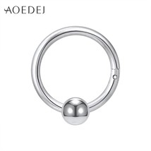 AOEDEJ 16G Stainless Steel Cone Spiral Hinged Segment Ring Hoop For Septum Daith - £10.38 GBP