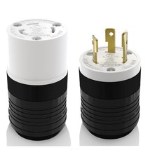 Elegrp Nema L5-30P &amp; Nema L5-30R Locking Plug And Connector, 1 Set, Black/White - £31.69 GBP
