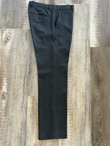 Theory Wool Trousers 30 Inch Dark Gray Strip Dress Pants Straight Leg Fl... - £35.72 GBP