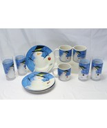 Sakura Cherry Snowman Salad Plates Mugs Glasses Christmas  Lot of 10 Xmas - $691.45 MXN