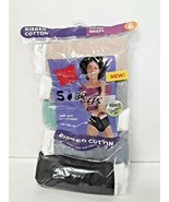  Women&#39;s 5 pk  size 6 Cotton Briefs Hanes Ribbed Heather Panties Assorted - £8.29 GBP