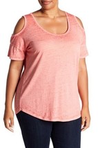 PLANET GOLD Cold Shoulder Burnout Tee (Plus Size) 2X NET NEW - $10.49