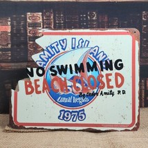 Jaws Amity Island No Swimming Beach Closed Metal Sign Licensed by Amblin... - $9.50