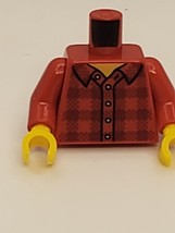 LEGO MALE TORSO RED PLAID FLANNEL STYLE SHIRT Minifigure  Part 1506 - £1.45 GBP