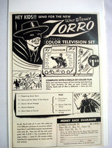 1959 Ad Walt Disney Zorro Color Television Set - £6.38 GBP
