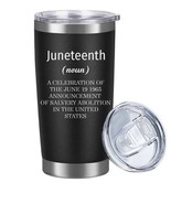 Laser engraved Insulated Stainless Steel Tumbler, 20 oz w/ Lid. Juneteen... - $373.95 MXN