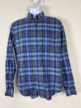 J Crew Homespun Men Size M Blue Plaid Button Up Slim Fit Shirt Long Sleeve - $6.30