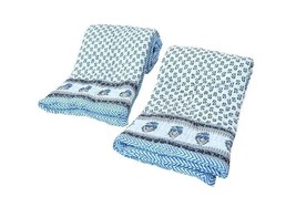 Combo de 2 lits simples d&#39;été et d&#39;hiver en coton biologique du Rajastha... - £88.39 GBP