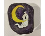 3&quot; ~1.5LB Handpainted Homemade Halloween Ghost Moon Rock Stone Paperweig... - $17.81
