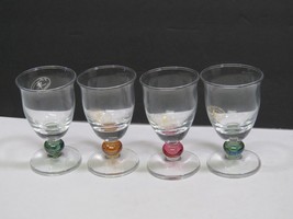 J PREZIOSI Lavorato A Mano Glass Cordials Set of 4 New With Tags Italian 3.5&quot;  - £17.38 GBP