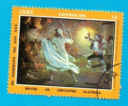 Used Cuba Postage Stamp (1972) 13c Miguel de Cervantes Saaveda - Scott# ... - $1.99