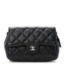 Lambskin Quilted Flap Cosmetic Case Black - £2,006.67 GBP