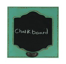 Distressed Blue Old Fashioned Wood Frame Wall Mount Chalkboard Sign - £17.74 GBP