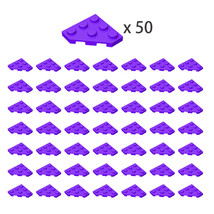 50x Dark Purple Part 2450 Wedge Plate 3x3 Cut Corner Building Pieces Bulk Lot - £7.17 GBP