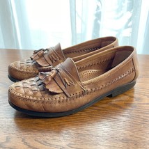 Giorgio Brutini Dress Shoe Mens 9D Brown Tassel Woven Leather Comfort Loafer - £17.71 GBP